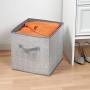 mDesign Soft Fabric Closet Storage Organizer Bin Boxes - Front Handle, for Cube Furniture Shelving Units Bedroom, Nursery, Toy Room - Textured Print - Large, 8 Pack - Gray mDesign Soft Fabric Closet Storage Organizer Bin Boxes - Front Handle, for Cube Furniture Shelving Units Bedroom, Nursery, Toy Room - Textured Print - Large, 8 Pack - Gray
