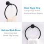 Hand Towel Ring, APLusee Stainless Steel Swivel Kitchen Towel Hanger, Modern Round Bathroom Hardware Space Saver, Matte Black