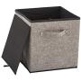 EZOWare 4 Pack Fabric Foldable Cubes Bin Organizer Container with Handles (10.5 x 10.5 x 11 inch) for Drawer, Nursery, Closet, Office, Home - Gray