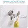 Bathroom Double Hook, Angle Simple SUS304 Stainless Steel Bath Towel Holder, Coat Purse Hanger, Hand Towel Rack, Double Robe Towel Hook for Wall, Brushed Steel