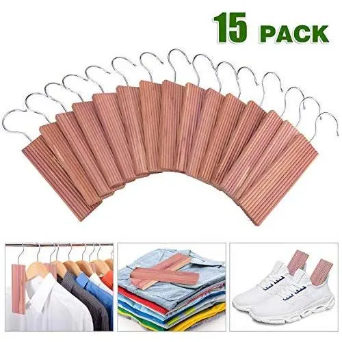 ACMETOP 15 Pack Cedar Hang Ups, 100% Natural Cedar Blocks for Clothes Storage, Aromatic Cedar Balls Hangers, Storage Accessories Closets & Drawers ACMETOP 15 Pack Cedar Hang Ups, 100% Natural Cedar Blocks for Clothes Storage, Aromatic Cedar Balls Hangers, Storage Accessories Closets & Drawers