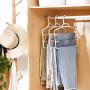 HJYPYJ Magic Hanger,Non-Slip Multifunction Folding Hangers,Hierarchical Storage Rack Pants Pp Hanger,Organizer Space-Saving Hanger,Bearing 1Kg Durable/Beige / 5 pcs