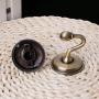 Gugulove Vintage Metal Curtain Tie Back Hooks Window Cloth Holdback Hanger Hanging Holder - White Curtain Hanger Black Cloth Adhesive Holder Gold Leaves Bronze Back Silver R