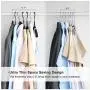 SONGMICS 50 Pack Plastic Hangers Space Saving Clothes Hangers, Ultra Thin with Non Slip Rubber Coating, Scarf and Tie Bar, 360° Swivel Hook, Dark Gray, UCRP41G-50 (Renewed)