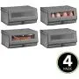 mDesign Stackable Fabric Closet Storage Organizer Shoe Boxes Bin - Modern Holder for Storing Mens and Womens Dress Shoes, Boots, Pumps, Sandals, Flats - Window, Hinged Lid, 4 Pack - Dark Gray mDesign Stackable Fabric Closet Storage Organizer Shoe Boxes Bin - Modern Holder for Storing Mens and Womens Dress Shoes, Boots, Pumps, Sandals, Flats - Window, Hinged Lid, 4 Pack - Dark Gray