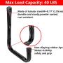 Garage and Garden Storage Utility Hooks Heavy Duty Jumbo Arm Hanger (6 Pcs Black 8" J Hook)