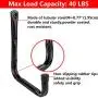 Garage and Garden Storage Utility Hooks Heavy Duty Jumbo Arm Hanger (6 Pcs Black 8" J Hook) Garage and Garden Storage Utility Hooks Heavy Duty Jumbo Arm Hanger (6 Pcs Black 8" J Hook)