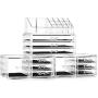 Felicite Home Acrylic Jewelry and Cosmetic Storage Boxes Makeup Organizer Set, 4 Piece