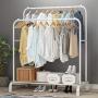 UDEAR Garment Rack Freestanding Hanger Double Pole Multi-Functional Bedroom Clothing Rack, White UDEAR Garment Rack Freestanding Hanger Double Pole Multi-Functional Bedroom Clothing Rack, White