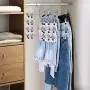 GQQG 4 Pack Pants Hangers with Clips Space Saving Multi Layer Trousers Skirt Hangers Magic Hanger Metal Heavy Duty Closet Clothes Hangers for Adults and Kids