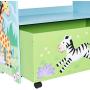 Fantasy Fields - Sunny Safari Toy Organizer with Rolling Storage Box, Wooden Toy Storage