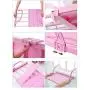 DedSecQAQ Portable Balcony Folding Hanging Clothes Hanger,Multifunction Adjustable Clothes Rack Indoor Outdoor Laundry Dryer, Pink