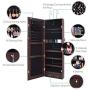 TomCare Jewelry Organizer Jewelry Cabinet Wall Door Mounted Jewelry Armoire Lockable with 2 Drawers Jewelry Boxes Frameless Mirror Earring Organizer Thickened Hanging Wall Mirror Jewelry Storage Vintage