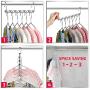 KJfamily Space Saving Hangers Metal Hanger Magic Cascading Hanger Closet Clothes Organizer Multifunctional Clothes Hangers Stainless Steel 6X2 Slots (8 Pack)