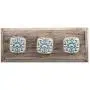Indianshelf Handmade 2 Artistic Vintage Turquoise Wooden Square Clothes Hooks Hangers/Utlility Hooks
