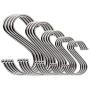 S Shaped Hooks Stainless Steel 5 Size Heavy Duty Hangers for Kitchenware Pan Pots Utensils Clothes Bags Towels Plants Kitchen, Work Shop, Bathroom, Garden 20PCS