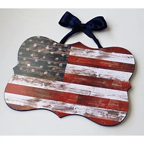 Custom Handmade American Flag Patriotic Door Sign / Hanger Custom Handmade American Flag Patriotic Door Sign / Hanger