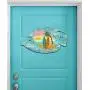 G.DeBrekht Fish Scenic Coastal Surfboards Palm Tree Sunset Wooden Door hanger / wall decor #8198527H