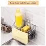 WEZVIX Sink Sponge Holder Stainless Steel Sink Caddy with Adhesive Pad Dish Cloth Hanger Brush Soap Dishwashing Liquid Drainer Rack for kitchen sink Drainer Rack in Sink