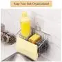 WEZVIX Sink Sponge Holder Stainless Steel Sink Caddy with Adhesive Pad Dish Cloth Hanger Brush Soap Dishwashing Liquid Drainer Rack for kitchen sink Drainer Rack in Sink WEZVIX Sink Sponge Holder Stainless Steel Sink Caddy with Adhesive Pad Dish Cloth Hanger Brush Soap Dishwashing Liquid Drainer Rack for kitchen sink Drainer Rack in Sink