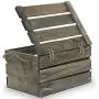 The Lucky Clover Trading Antique Wood Crate Storage Boxes with Swing Lid, 11", Natural The Lucky Clover Trading Antique Wood Crate Storage Boxes with Swing Lid, 11", Natural