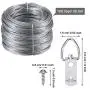 Jovitec Picture Hanging Kit 20 Pieces D-Ring Picture Hangers 2 Hole with 40 Pieces Screws, 100 Feet Picture Hanging Wire, Supports up to 30 lbs
