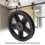 Sliding Door Pulley, Sliding Barn Door Hardware Hanger 2pcs American Barn Door Hanging Rail Pulley Track Carbon Steel Roller Kit Black