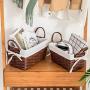 Vosson Woven Storage Basket Cube Basket Boxes for Closet Woven Baskets for Shelf Basket Bin Containers Set of 3 (Red-Brown) Vosson Woven Storage Basket Cube Basket Boxes for Closet Woven Baskets for Shelf Basket Bin Containers Set of 3 (Red-Brown)