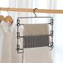 HJYPYJ Magic Hanger,Multi-Layer Storage Magical Hangers,Layer 6 Double-Sided Removable Trouser Hangers,Space-Saving Organizer Hangers, Durable/Black / 33x35cm