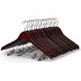 LOHAS Home Solid Walnut Finish Wooden Suit Hangers with Anti-Rust Pant Clips, Pack of 10 LOHAS Home Solid Walnut Finish Wooden Suit Hangers with Anti-Rust Pant Clips, Pack of 10