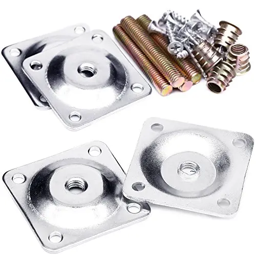 11 Degree Angled Leg Mounting Plates, Furniture Leg Attachment Plates Industrial Strength T-Plate M8 Sofa Legs with Hanger Bolts,Screws,Set of 4 11 Degree Angled Leg Mounting Plates, Furniture Leg Attachment Plates Industrial Strength T-Plate M8 Sofa Legs with Hanger Bolts,Screws,Set of 4