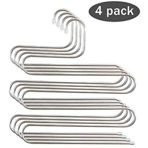 STAR-FLY S-Shape Pants Hanger Multi Layer Slack Trouser Hanger Space Saving Clothes Hanger for Pants Jeans Scarf Closet Storage Organizer(4-Pack) STAR-FLY S-Shape Pants Hanger Multi Layer Slack Trouser Hanger Space Saving Clothes Hanger for Pants Jeans Scarf Closet Storage Organizer(4-Pack)