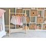 Clothing Rack, Nursery Decor, Dress Up Station, Kids Clothing Storage, FOLDS UP, 40x26 in Tall Wooden Clothes Rack with Canvas Storage Shelf