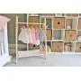 Clothing Rack, Nursery Decor, Dress Up Station, Kids Clothing Storage, FOLDS UP, 40x26 in Tall Wooden Clothes Rack with Canvas Storage Shelf