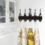 Guitars Key Hook Wall Door Clothes Coat Hat Hanger Key Holder with 5 Hooks Strong Adhesive Sticker Wood Hooks, Music Instrument Household Décor Hooks Music Lover Gift (M3)