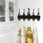 Guitars Key Hook Wall Door Clothes Coat Hat Hanger Key Holder with 5 Hooks Strong Adhesive Sticker Wood Hooks, Music Instrument Household Décor Hooks Music Lover Gift (M3)