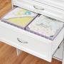 mDesign Soft Fabric Closet Storage Organizer Bin Boxes - Front Handle, for Cube Furniture Shelving Units Bedroom, Nursery, Toy Room - Polka Dot Print - 4 Pack - Light Purple/White