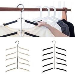 PROKTH Hanger Rack Shawl Cloth Closet Multifunctional Hanger Seamless Slip-Resistant Clothes Hanging Household Multi-Layer Clothes (Beige,Black)