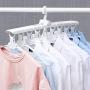 ISUE Multi-Purpose Clothes Hangers Plastic Space Saving Non-Sip for Closet 8-in-1 Folding Hanger 360-Degree Rotation Pink