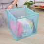 Loneflash Laundry Hampers Basket Collapsible with Carry Handle Net Cloth Hanger Storage 33x33x33cm