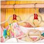20Pcs Home Creative Mini Flocking Clothes Hanger Flocking Holder Multifunction Easy Anti-Clip Hook Closet Organizer Random Color