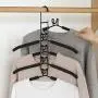 ZXFG Magic Hangers 2 Pack Multilayer Anti-Slip Clothes Rack Space Saving Clothes Hangers 5 in 1 Multifunctional Adult Clothes Rack for Household Space Saver (Color : White, Size : Adult)