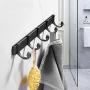 Coat Hooks Wall Hooks for Hanging Coats Towel Hooks for Bathroom Wall Adhesive Coat Rack Wall Mount Black