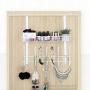 Coat Rack Over the Door Hook 5 Hooks Door Hanger with Detachable Storage Organizer and Metal Stainless Steel for Coats, Bags, Towels, Bathroom, Bedroom