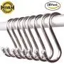 10 Pack 5.3 Inch Large S Shaped Hanging Hooks, Heavy-Duty Genuine Solid Polished Stainless Steel ,for Jewelry, Key Ring,Kitchen Spoon Pot,Work Shop, Bathroom, Garden Multiple uses