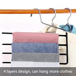 Pants Hanger Multi-Layer Jeans Trouser Hanger Closet Stainless Steel Rack Space Saver for Tie Scarf Shock Jeans Towel Clothes（3 Pack ）