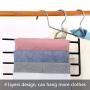 Pants Hanger Multi-Layer Jeans Trouser Hanger Closet Stainless Steel Rack Space Saver for Tie Scarf Shock Jeans Towel Clothes（3 Pack ）