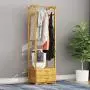 ZCYX Modern Hangers, Solid Wood Hangers, Floor Bedroom Hangers, Household Coat Racks, for Clothes, Shoes and Hats, Entrance Passages, Bedrooms, Living Rooms (Size : Three Pumping)