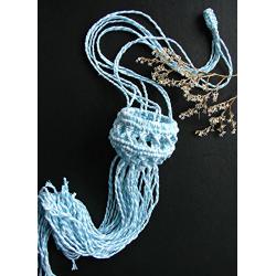 Little boys room decor. Mini air plant hanger. Macrame home decor. Blue plant holder for nursery