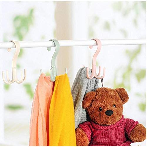 5pcs Random Color Multipurpose Scarf Coat Hanger Belt Bag Accept Plastic Clothes Hanger A Hook Bag A Hook Scarf Frame